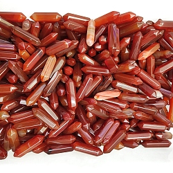 Natural Carnelian Healing Stones, Double Terminated Points Bullet Shaped Stone, for Reiki Balancing, 32x8mm(PW-WG3C574-13)