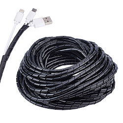 Open Type PE Wire & Cable Arrangement Tube, Black, 6mm, about 15m/roll(FIND-WH0090-95A-02)