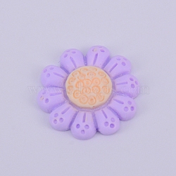 Opaque Frosted Resin Cabochon, Flower, Lilac, 20.5x5.5mm(RESI-WH0009-29)