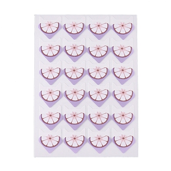 Cute Garcinia Mangostana Pattern Photo Corner Self-Adhesive Stickers, for DIY Scrapbook, Picture Album, Personal Journal, Purple, 12.5x9x0.07cm, Stickers: 22x20mm, 24pcs/sheet