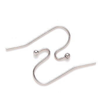 304 Stainless Steel Earring Hooks, Ear Wire, Stainless Steel Color, 11x21mm, 21 Gauge, Pin: 0.7mm