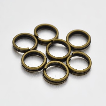 Brass Split Rings, Double Loops Jump Rings, Antique Bronze, 6x1.5mm, Inner Diameter: 5mm