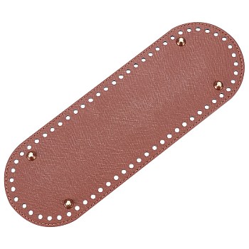 PU Leather Oval Bottom, for Knitting Bag, Women Bags Handmade DIY Accessories, Sienna, 30x10x0.4cm, Hole: 4.5mm