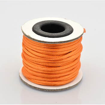 Macrame Rattail Chinese Knot Making Cords Round Nylon Braided String Threads, Dark Orange, 2mm, about 10.93 yards(10m)/roll