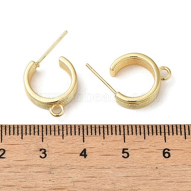 Brass Ring Stud Earring Finding(KK-C042-09G)-3