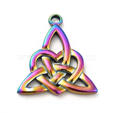 Rainbow Color Triangle 201 Stainless Steel Pendants