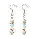 Gemstone Round Beaded Dangle Earrings(EJEW-JE04873)-4