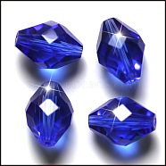 Imitation Austrian Crystal Beads, Grade AAA, K9 Glass, Faceted, Bicone, Blue, 10x13mm, Hole: 0.9~1mm(SWAR-F054-13x10mm-13)