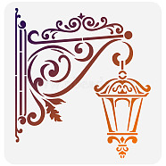 PET Hollow Out Drawing Painting Stencils, for DIY Scrapbook, Photo Album, Light Bulb Pattern, 30x30cm(DIY-WH0391-0274)