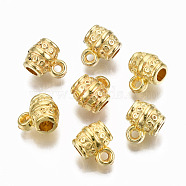 CCB Plastic Charms, Barrel, Golden, 12x8.5x7mm, Hole: 3mm, about 1740pcs/500g(CCB-T011-27G)