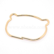 Iron Bag Handles, for Handmade Bag Handbags Purse Handles Replacement, Bear Head, Light Gold, 8.6x11.1x0.5cm, Inner Diameter: 7.7x10.1cm(FIND-WH0064-47)