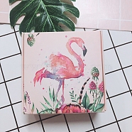 Square Paper Boxes, for Soap Packaging, Pink, Flamingo Pattern, 8.5x8.5x3.5cm(SOAP-PW0001-168B-10)