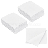 AHADEMAKER Suede Fabric Silver Polishing Cloth, Jewelry Cleaning Cloth, Square, White, 6x8x0.05cm(TOOL-GA0001-71)