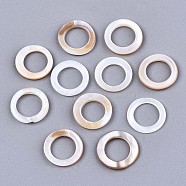 Natural Freshwater Shell Linking Rings, Ring, Seashell Color, 11x1.5mm, Inner Diameter: 7.5mm(SHEL-S276-130)