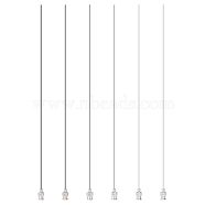 6Pcs 6 Style 304 Stainless Steel Blunt Tip Dispensing Needle with Brass Luer Lock, Long Syringe Needle Applicator Needles for Liquid Measuring Epoxy Resin Craft, Stainless Steel Color, 26.2x0.6x0.6cm, Hole: 0.3~1.6mm, 1pc/style(FIND-FG0003-01)