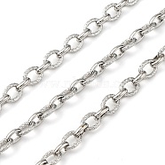 Brass Cable Chains, wiht Spool, Long-Lasting Plated, Soldered, Lead Free & Cadmium Free, Platinum, Links: 10.5x8.5x2mm and 9x6x2.5mm(CHC-L050-05P)