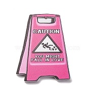 Caution Mark Acrylic Pendants, Trapezoid, 44x32x2mm, Hole: 1.8mm(OACR-Q055-02B)