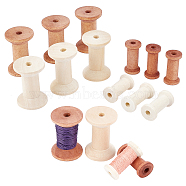 Elite 16Pcs 4 Style Wooden Empty Spools for Wire, Thread Bobbins, Mixed Color, 5~5.15x3.35~3.4cm, 4pcs/style(WOOD-PH0002-17)