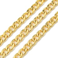10M Ion Plating(IP) 304 Stainless Steel Curb Chains, Unwelded, with Spool, Real 18K Gold Plated, 9x6x2.5mm, about 32.81 Feet(10m)/Roll(CHS-G035-03C-G)