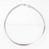 304 Stainless Steel Necklaces, with Lobster Clasps, Stainless Steel Color, 138mm(5-7/16 inch)(NJEW-D274-03P)