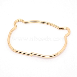 Iron Bag Handles, for Handmade Bag Handbags Purse Handles Replacement, Bear Head, Light Gold, 8.6x11.1x0.5cm, Inner Diameter: 7.7x10.1cm(FIND-WH0064-47)