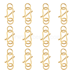 12Pcs 925 Sterling Silver S-Hook Clasps, with Jump Ring, Golden, 10x6x1mm, Hole: 3mm(STER-BC0001-74)