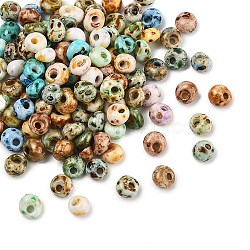 Picasso Glass Seed Beads, Round Hole, Teardrop, Mixed Color, 5x4.5x4mm, Hole: 1.4mm, 120pcs/set(SEED-Q038-03A)