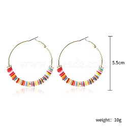 Colorful Clay Hoop Earrings(JQ3310-2)