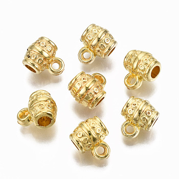 CCB Plastic Charms, Barrel, Golden, 12x8.5x7mm, Hole: 3mm, about 1740pcs/500g