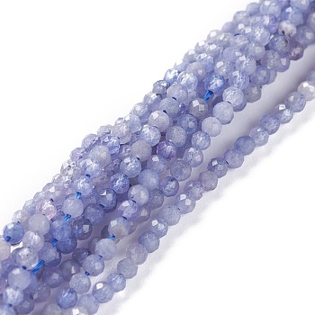 Natural Tanzanite Beads Strands, Round, Faceted, 2mm, Hole: 0.5mm, about 169pcs/strand, 15.35inch(39cm)
