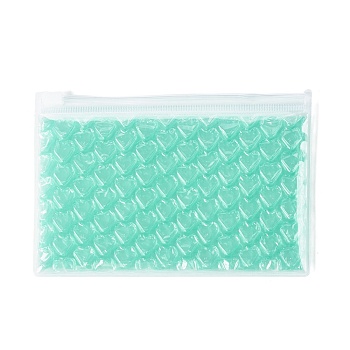 PVC Bubble Out Bags, Zip Lock Bags, for Jewelry Storage, Jewelry Organizer Portable, Rectangle, Aquamarine, 15x10x0.7cm