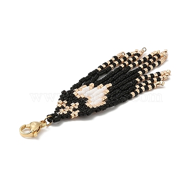 Handmade Loom Pattern Seed Beads Tassel Pendants Decoration(HJEW-MZ00017)-3