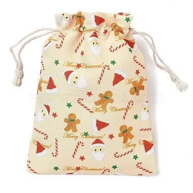 sacs de rangement imprimés en tissu sur le thème de Noël(ABAG-F010-02B-04)-2