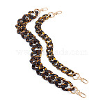2Pcs 2 Styles Acrylic Leopard Print Curb Chain Purse Chains, for Purse Accessories, Golden, Mixed Color, 372~464mm, 1pc/style(FIND-TA0009-67)