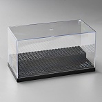 2-tier Transparent Acrylic Toys Action Figures Display Boxs, Dustproof Minifigures Display Case with Wood Base, Rectangle, Black, 20.2x10.2x10.6cm(ODIS-WH0030-135)
