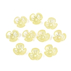 Opaque Acrylic Beads, Flower, AB Color Plated, Yellow, 9.5x10x3mm, Hole: 1.6mm, about 5319pcs/500g(OACR-ZX007-06A)