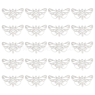 20Pcs 201 Stainless Steel Pendants, Laser Cut, Butterfly, Stainless Steel Color, 18x32.5x1mm, Hole: 1.6mm(STAS-DC0010-81)