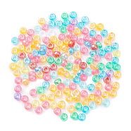 Transparent Plastic Beads, AB Color Plated, Rondelle, Mixed Color, 7x4mm, Hole: 2.7mm, about 4500pcs/500g(KY-C013-11)