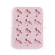 Food Grade Silicone Molds, Fondant Molds, For DIY Cake Decoration, Chocolate, Candy, UV Resin & Epoxy Resin Jewelry Making, Flamingo Shapes, Pink, 171.5x120.5x16.5mm, Flamingo: 35x24mm(DIY-I021-24)