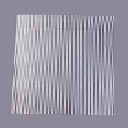 Plastic Paper, Flower Bouquet Wrapping Craft Paper, Gift Wrapping Paper, Square with Stripe, White, 60x60cm, about 20pcs/bag(DIY-WH0140-02)