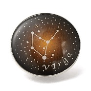 Twelve Constellation Creative Alloy Badges Constellation Brooches, Platinum, Virgo, 31mm(JEWB-S033-01P-F)