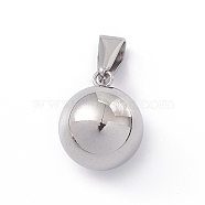 201 Stainless Steel Charms, Round Charms, Stainless Steel Color, 12.5x10mm, Hole: 2.5x5mm(STAS-G284-13B-P)