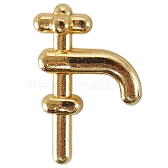 Alloy Faucet Miniature Ornaments, Micro Landscape Home Dollhouse Accessories, Pretending Prop Decorations, Golden, 16x10mm(PW-WG16176-01)