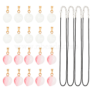DIY 3D Peach Pendant Necklace Making Kit, Including PU Leather Round Cord Necklace Making, Glass Pendants, Mixed Color, 40Pcs/box(DIY-OC0010-47)