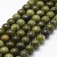 Natural Chinese Jade Beads Strands, TaiWan Jade, Round, 10mm, Hole: 1.3mm, about 39pcs/strand, 15.2 inch(X-G-F363-10mm)