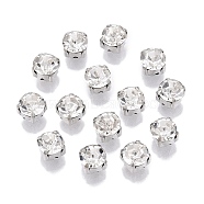 Sew on Rhinestone, Glass Rhinestone, Montee Beads, with Brass Prong Settings, Garments Accessories, Flat Round, Platinum, 5x4.5mm, about 1440pcs/bag(KK-S324-04B)