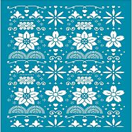 Silk Screen Printing Stencil, for Painting on Wood, DIY Decoration T-Shirt Fabric, Flower Pattern, 100x127mm(DIY-WH0341-081)