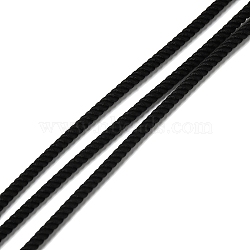 Round Polyester Cord, Twisted Cord, for Moving, Camping, Outdoor Adventure, Mountain Climbing, Gardening, Black, 3mm(NWIR-A010-01B)