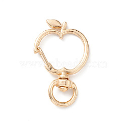 Apple Alloy Swivel Clasps, Long-Lasting Plated, Light Gold, 38x23.5x6mm, Hole: 8.5x4.5mm(X-FIND-L012-02KCG)