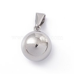 Non-Tarnish 201 Stainless Steel Charms, Round Charms, Stainless Steel Color, 12.5x10mm, Hole: 2.5x5mm(STAS-G284-13B-P)